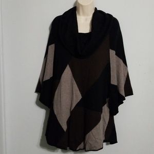 Style & Co. women's black cowl neck  poncho Cape